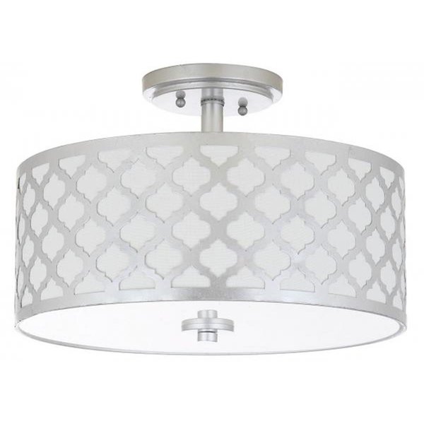 Safavieh 15 in. dia. Kora Quatrefoil 3 Light Silver Flush Mount; Silver FLU4000B